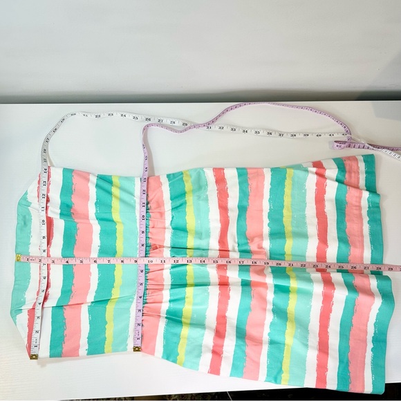 Vineyard Vines Painted Stripes Strapless Dress, Pink and Mint Green - Picture 11 of 14